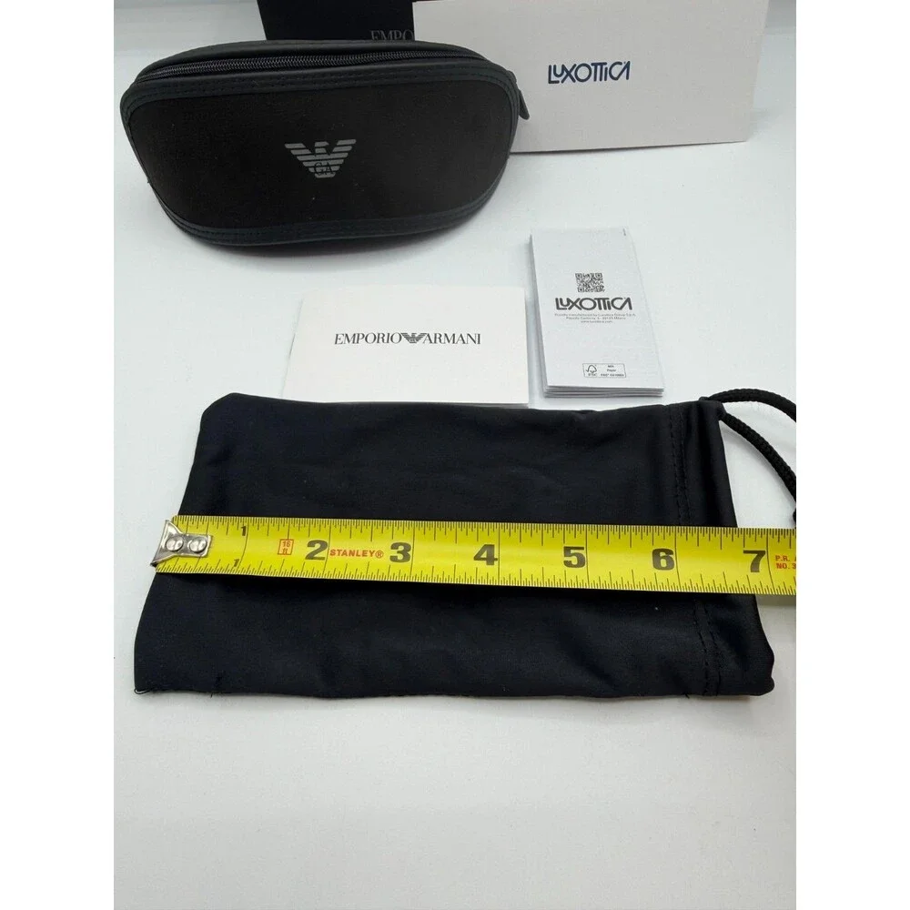 Emporio Armani Sunglasses Case Box Set w/ Pouch & Papers Authentic Black EUC
